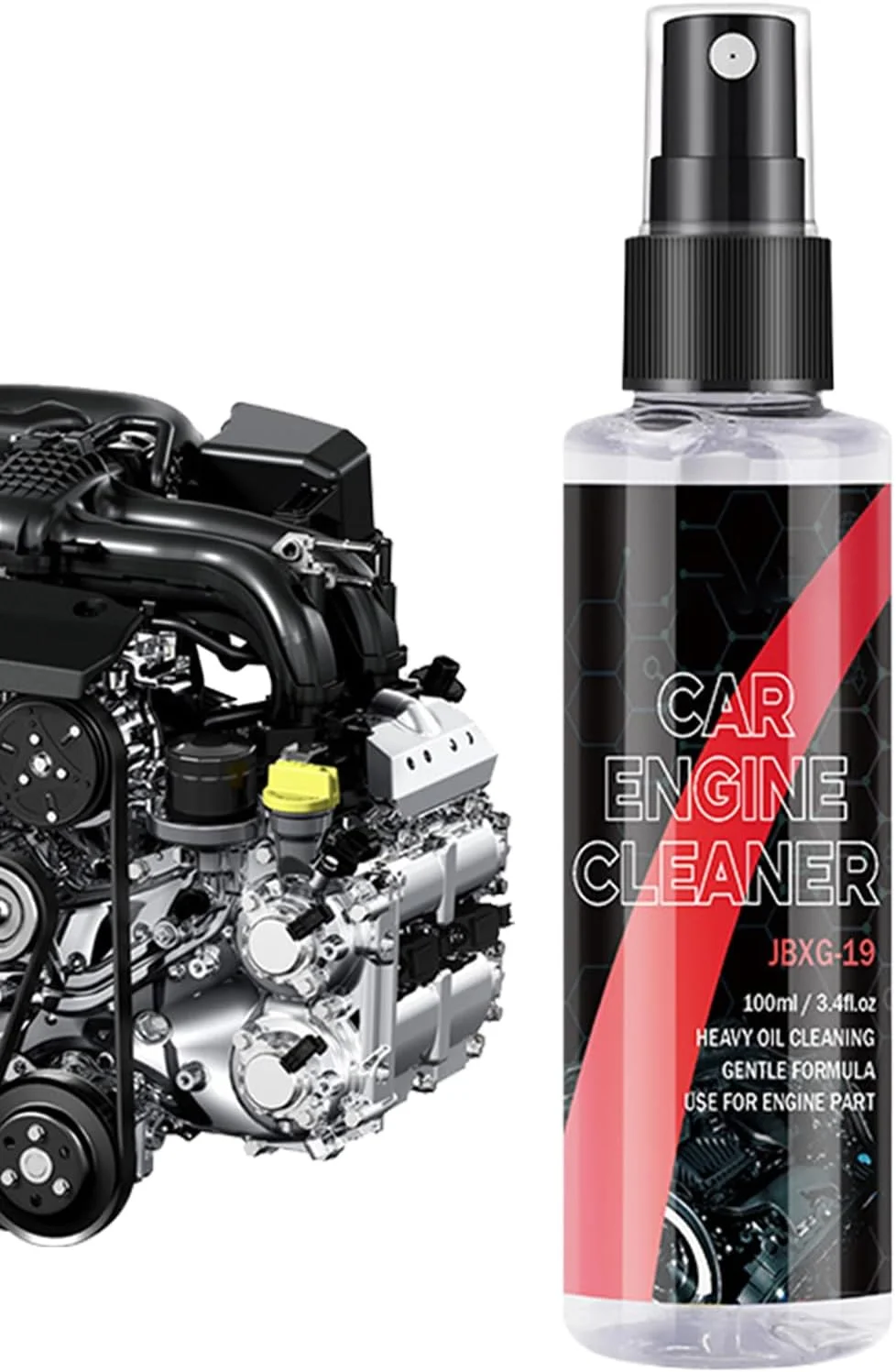 محلول چربی زدای موتور - 100 میلی لیتر، چربی زدای قوی برای محفظه موتور - لوازم دیتیلینگ خودرو با تولید طولانی مدت، ابزار تمیز کننده حرفه ای برای از بین بردن لکه های روغن، کربن، کثیفی و گرد و غبار