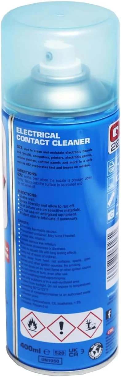اسپری تمیز کننده اتصالات الکتریکی، Q22 400 میلی لیتر، آبی