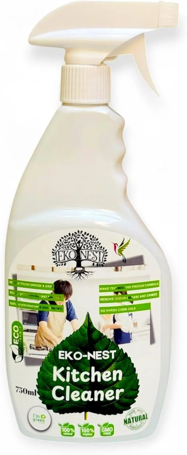 اسپری پاک کننده آشپزخانه EKO-NEST، 750 میلی لیتر، فرمول طبیعی با روغن زیتون، رایحه تازه ماندگار اسپری پاک کننده آشپزخانه EKO-NEST، 750 میلی لیتر، فرمول طبیعی با روغن زیتون، رایحه تازه ماندگار