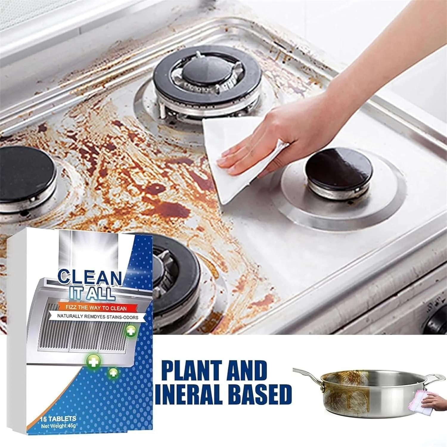 پاک کننده جوشان کولر گازی، 15 عدد در جعبه، قرص های تمیز کننده تشت تخلیه AC و HVAC، از بین برنده کپک و لکه های روغن برای واحدهای پنجره ای، مرطوب کننده ها، اجاق گازها و هودهای آشپزخانه (2 جعبه)