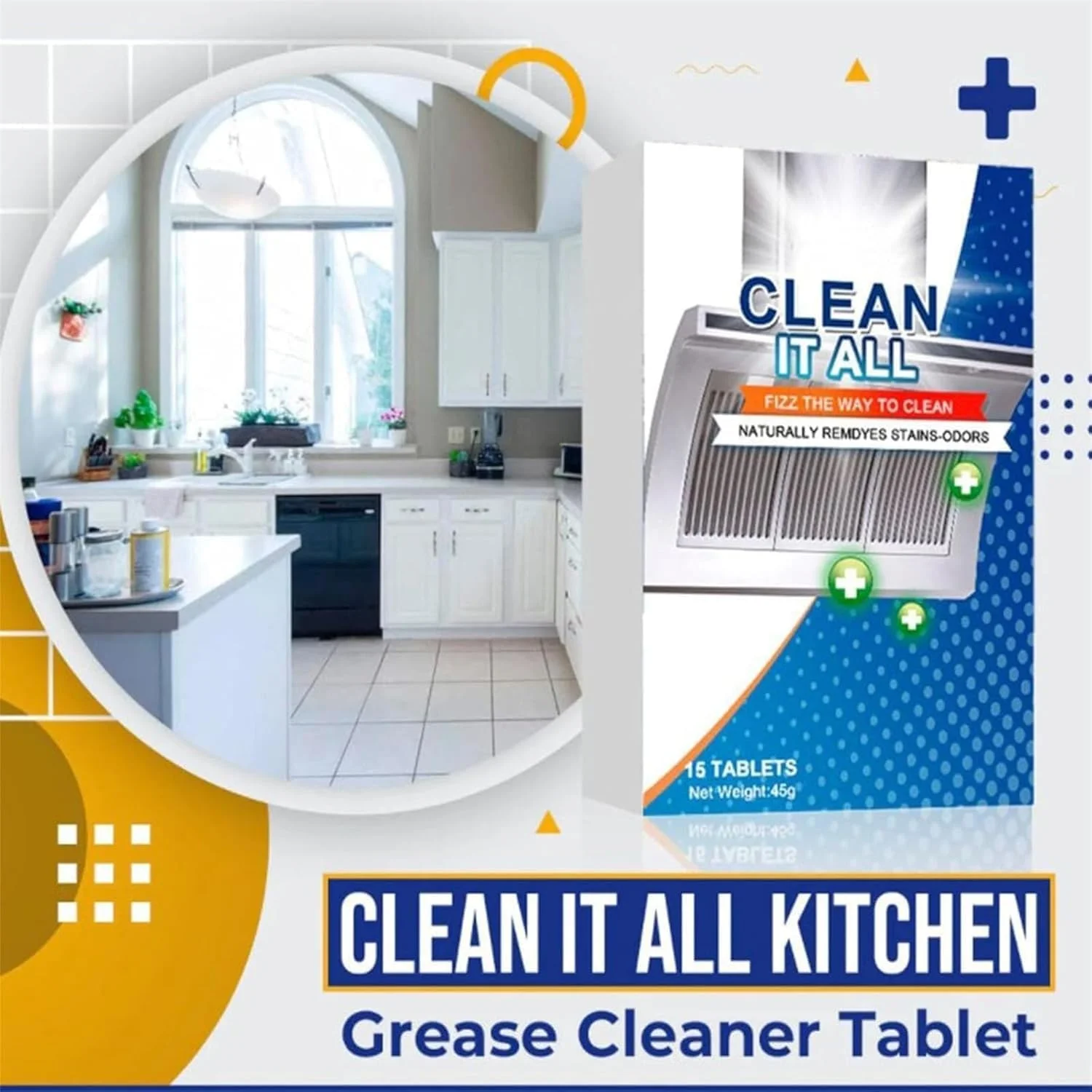 پاک کننده جوشان کولر گازی، 15 عدد در جعبه، قرص های تمیز کننده تشت تخلیه AC و HVAC، از بین برنده کپک و لکه های روغن برای واحدهای پنجره ای، مرطوب کننده ها، اجاق گازها و هودهای آشپزخانه (2 جعبه)