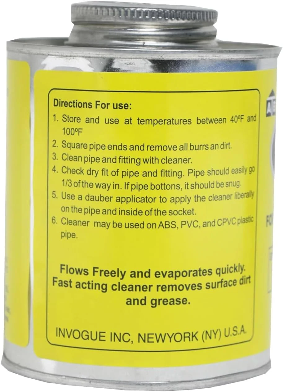 تمیز کننده لوله یو پی وی سی، سی پی وی سی و ای بی اس ایزی ولد، ۴۷۳ میلی لیتر تمیز کننده لوله یو پی وی سی، سی پی وی سی و ای بی اس ایزی ولد، ۴۷۳ میلی لیتر