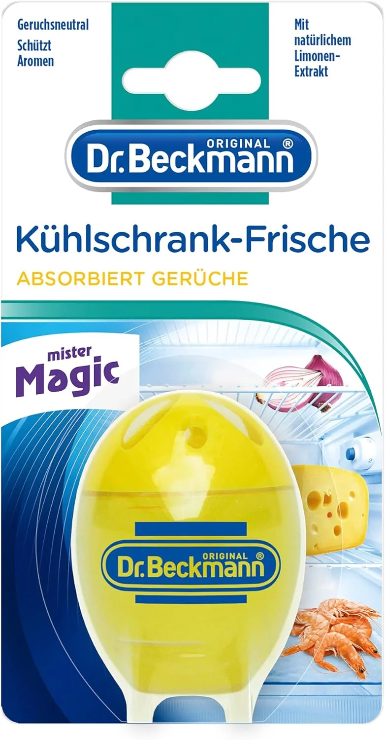 خوشبو کننده یخچال دکتر بکمن | از بین برنده بوی نامطبوع یخچال | خنثی کننده موثر بوها | حاوی عصاره لیمو طبیعی و الکل ارگانیک | 40 گرم