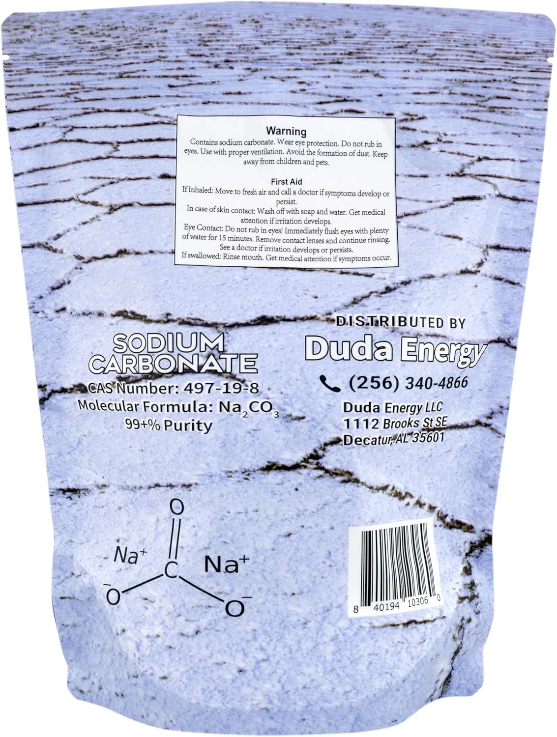 دودا انرژی - کیسه 5 پوندی کربنات سدیم خالص، سودا اش متراکم، تنظیم کننده pH، ماده شیمیایی، تمیز کننده استخر و اسپا، ماشین ظرفشویی