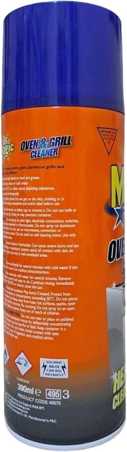 اسپری پاک کننده قوی اجاق گاز، فر و گریل دکتر مجیک، مناسب برای تمیز کردن باربیکیو، حجم 390 میلی لیتر اسپری پاک کننده قوی اجاق گاز، فر و گریل دکتر مجیک، مناسب برای تمیز کردن باربیکیو، حجم 390 میلی لیتر