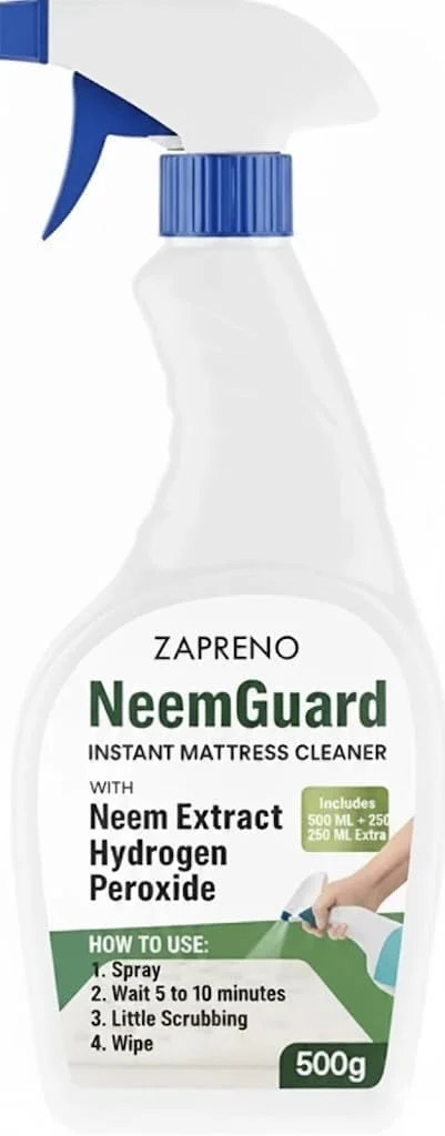 اسپری تمیز کننده فوری تشک زافرنو NeemGuard با هیدروژن پراکسید، اسپری خوشبو کننده و لکه بر 500 میلی لیتری، فرمول عصاره Neem