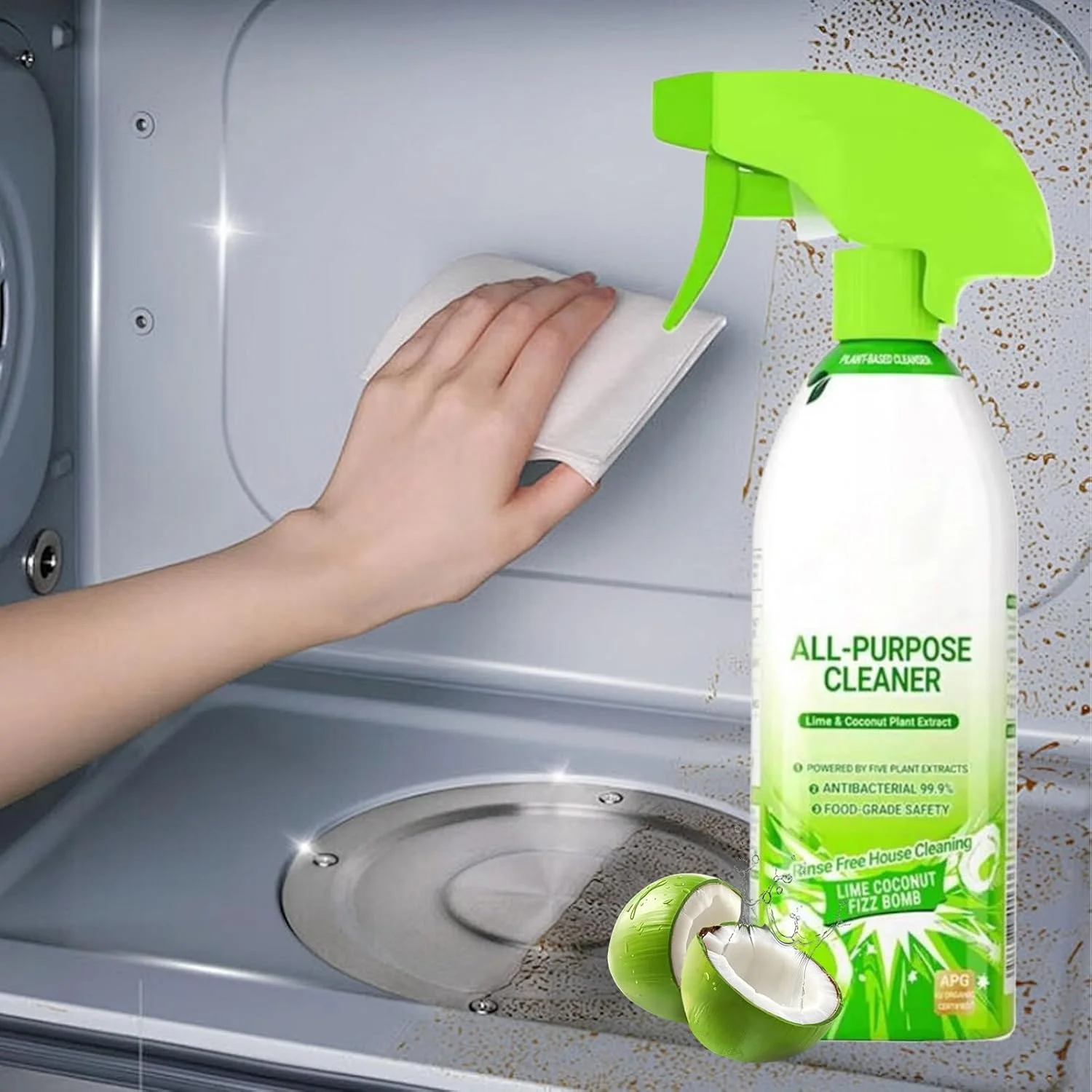 اسپری تمیز کننده همه منظوره - اسپری تمیز کننده خانگی همه منظوره | محلول 500 گرمی حذف چربی خانگی با حالت های فوم مه پاش برای خانه اجاره ای، فر، داخل خودرو، خوابگاه