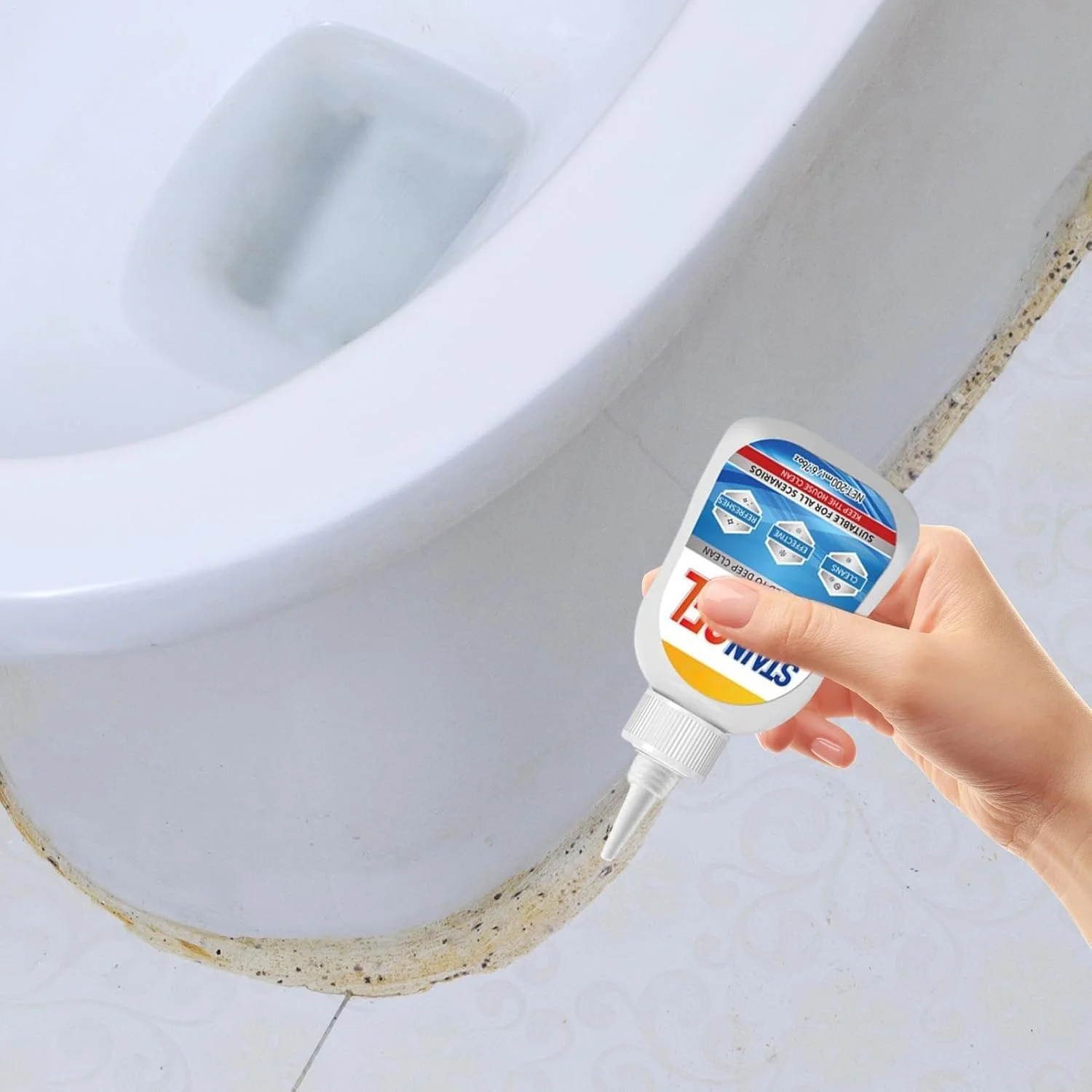 پاک کننده لکه - رسوب زدای حمام 200 میلی لیتری - ژل چند منظوره برای سینک اتاق لباسشویی، کاشی، دوغاب، دیوار، آشپزخانه، ماشین لباسشویی، روغن