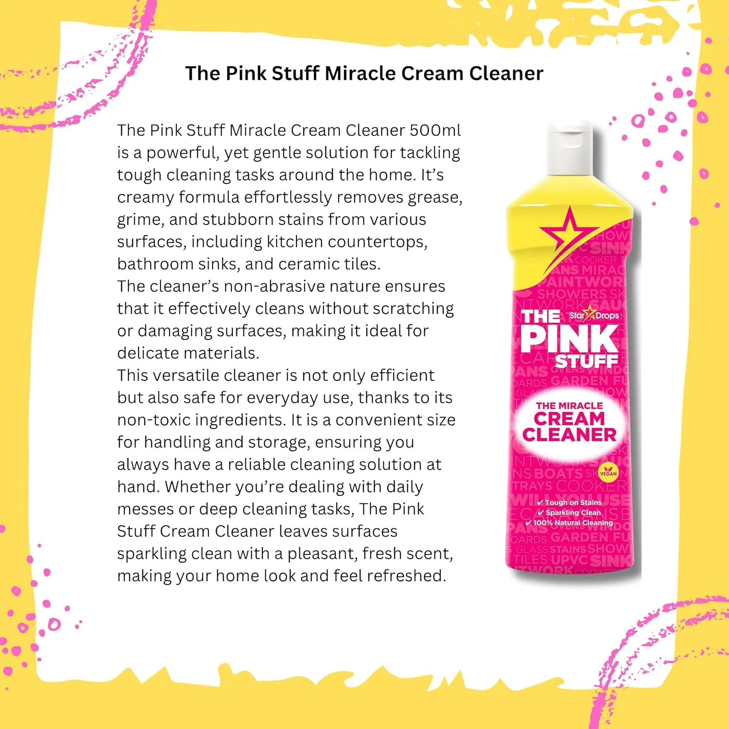 مجموعه نظافتی نهایی Kevagh شامل: پاک کننده چند منظوره پینک استاف، کرم پاک کننده، خمیر تمیز کننده، گردگیر مرطوب، برس شکاف باریک، اسکرابر دسته دار، دستکش و 3 اسفنج صورت خندان