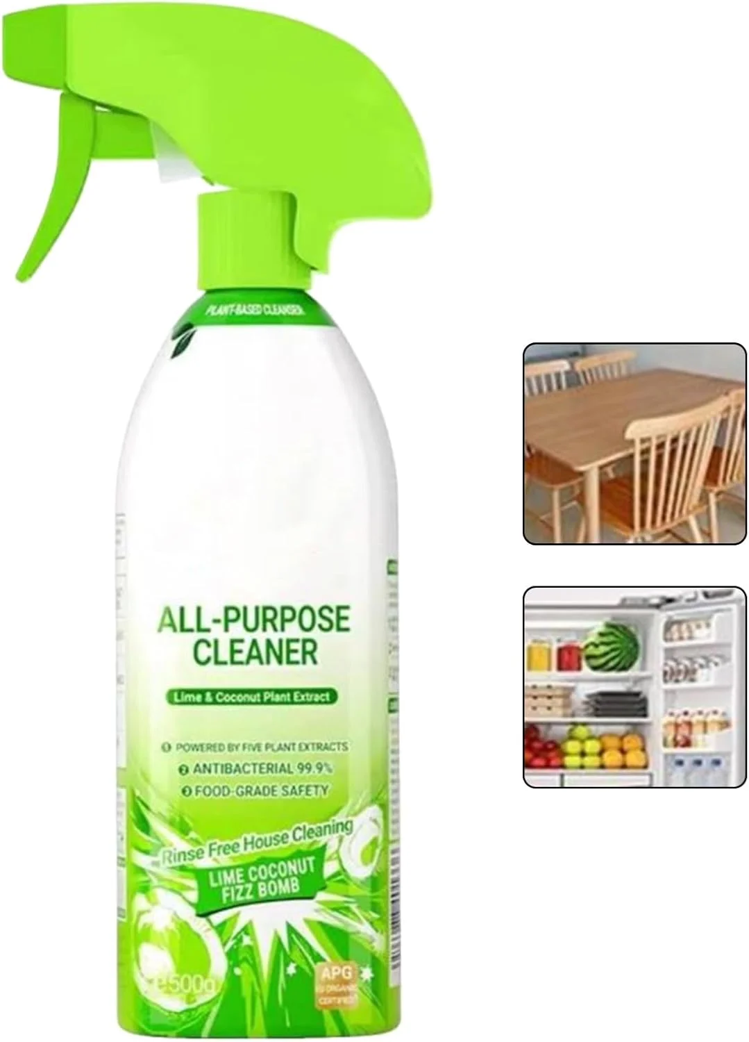 اسپری تمیز کننده همه منظوره - اسپری تمیز کننده خانگی همه منظوره | محلول 500 گرمی از بین برنده لکه با حالت های مه و فوم برای مبلمان منزل، خوابگاه، یخچال