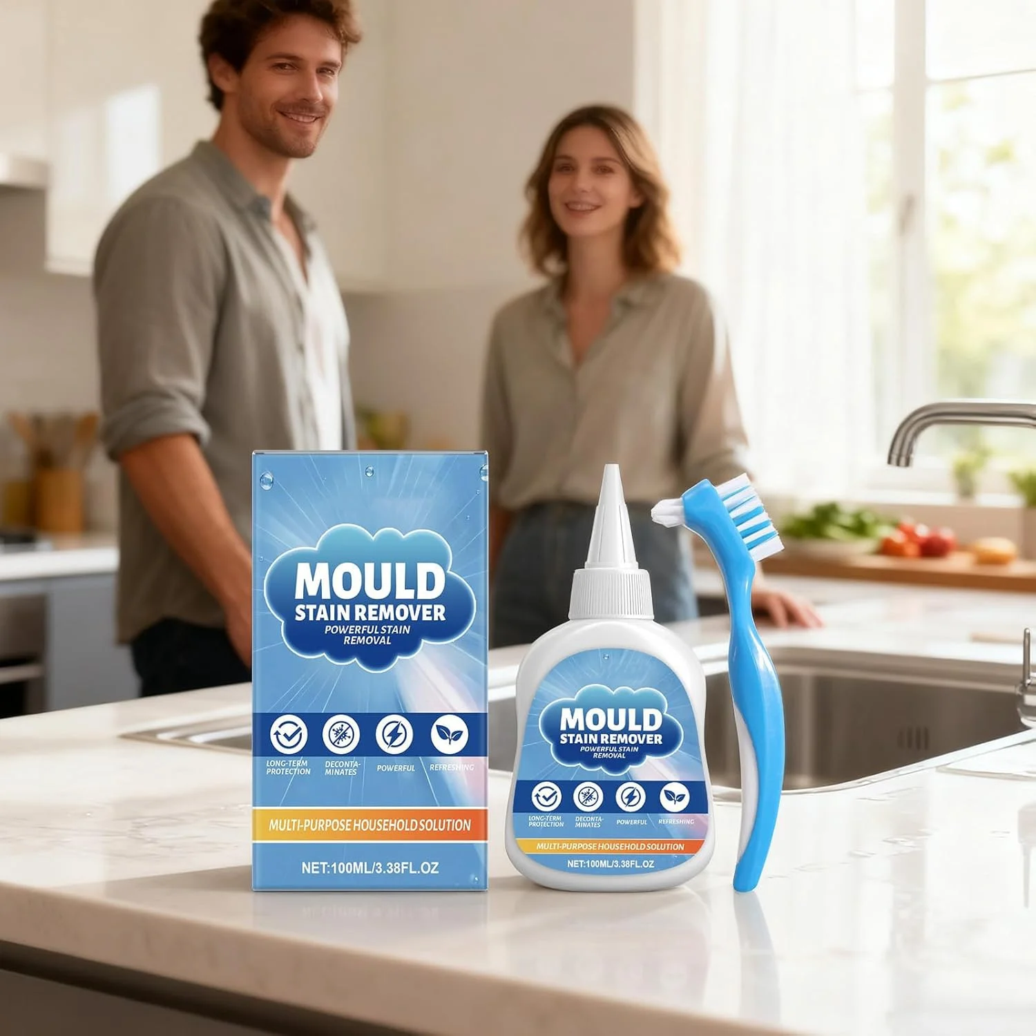 ژل از بین برنده کپک | 100 میلی لیتر رسوب زدای قوی، ژل از بین برنده کپک ماشین لباسشویی، برای حمام، دوش، آشپزخانه، توالت، ماشین لباسشویی، ماشین ظرفشویی، لباسشویی و وان حمام