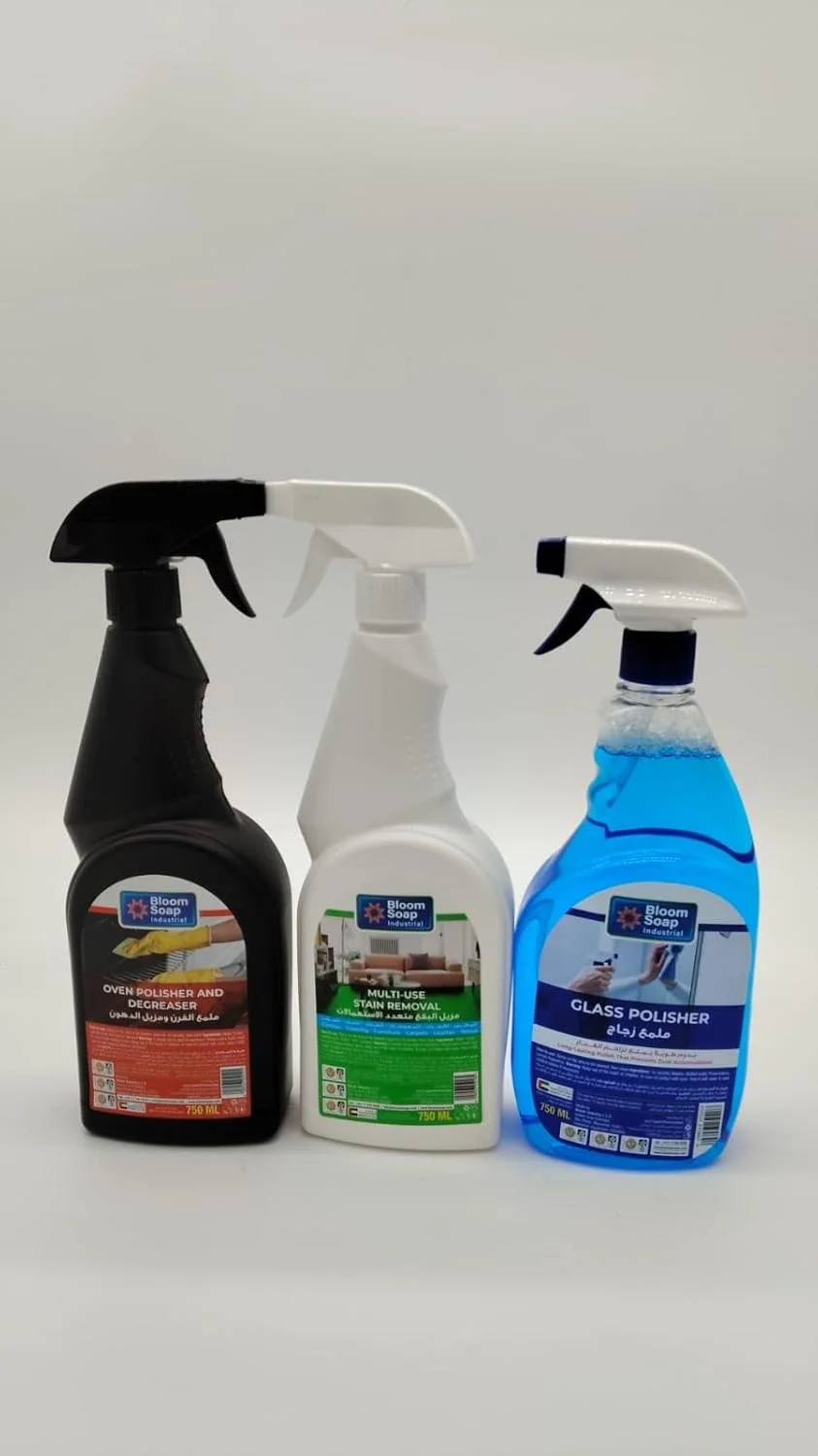 مجموعه پاک کننده ترکیبی - چربی زدای اجاق گاز، لکه بر چند منظوره و پولیش شیشه | پاک کنندگی سه گانه قدرتمند | 3 × 750 میلی لیتر