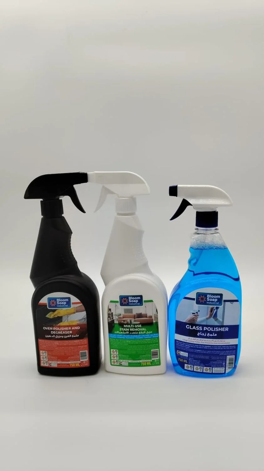 مجموعه پاک کننده ترکیبی - چربی زدای اجاق گاز، لکه بر چند منظوره و پولیش شیشه | پاک کنندگی سه گانه قدرتمند | 3 × 750 میلی لیتر