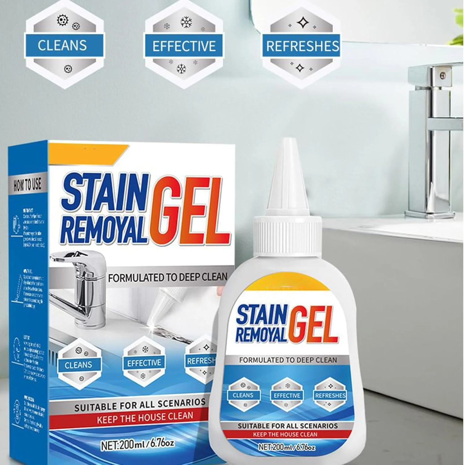 مایع تمیز کننده ماشین لباسشویی، 200 میلی لیتر تمیز کننده دیوار | ژل تمیز کننده سریع الاثر برای دوغاب کاشی، سینک، دیوار، آشپزخانه، ماشین لباسشویی، منزل، حمام