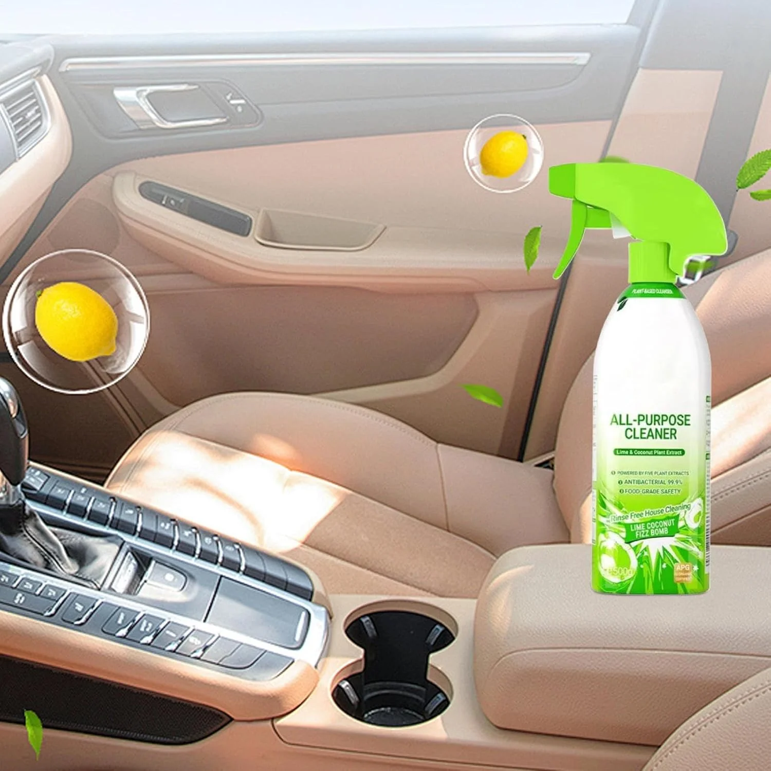 اسپری پاک کننده چند منظوره - اسپری تمیز کننده خانگی همه منظوره - 500 گرم محلول صرفه جویی در زمان برای لوازم آشپزی، مبلمان، فضای داخلی خودرو، خوابگاه با دو حالت