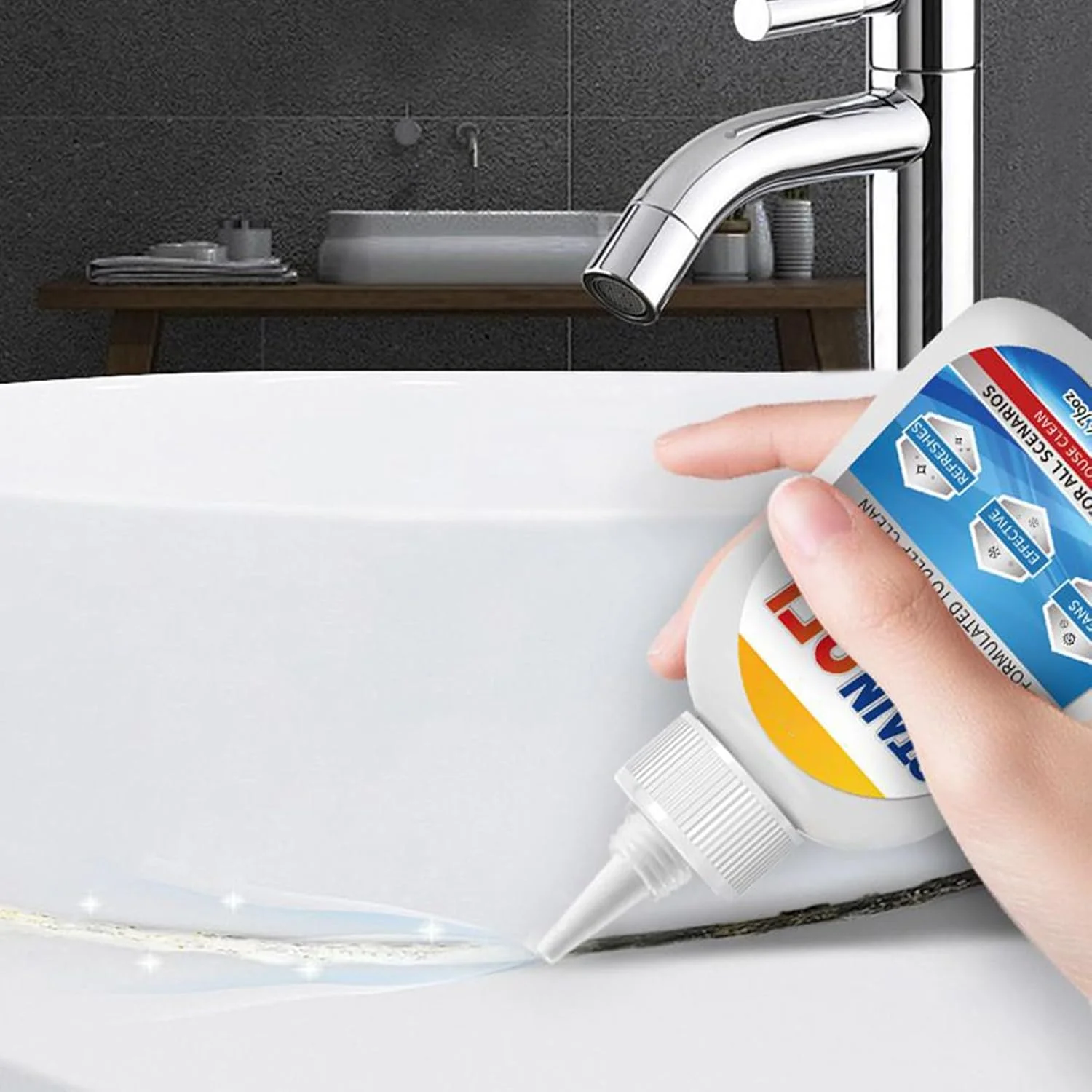 پاک کننده لکه - 200 میلی لیتر پاک کننده حمام - ژل تمیز کننده برای حمام، آشپزخانه، سینک، دیوار، کاشی، دوغاب، روغن، ماشین لباسشویی، لکه های خانگی