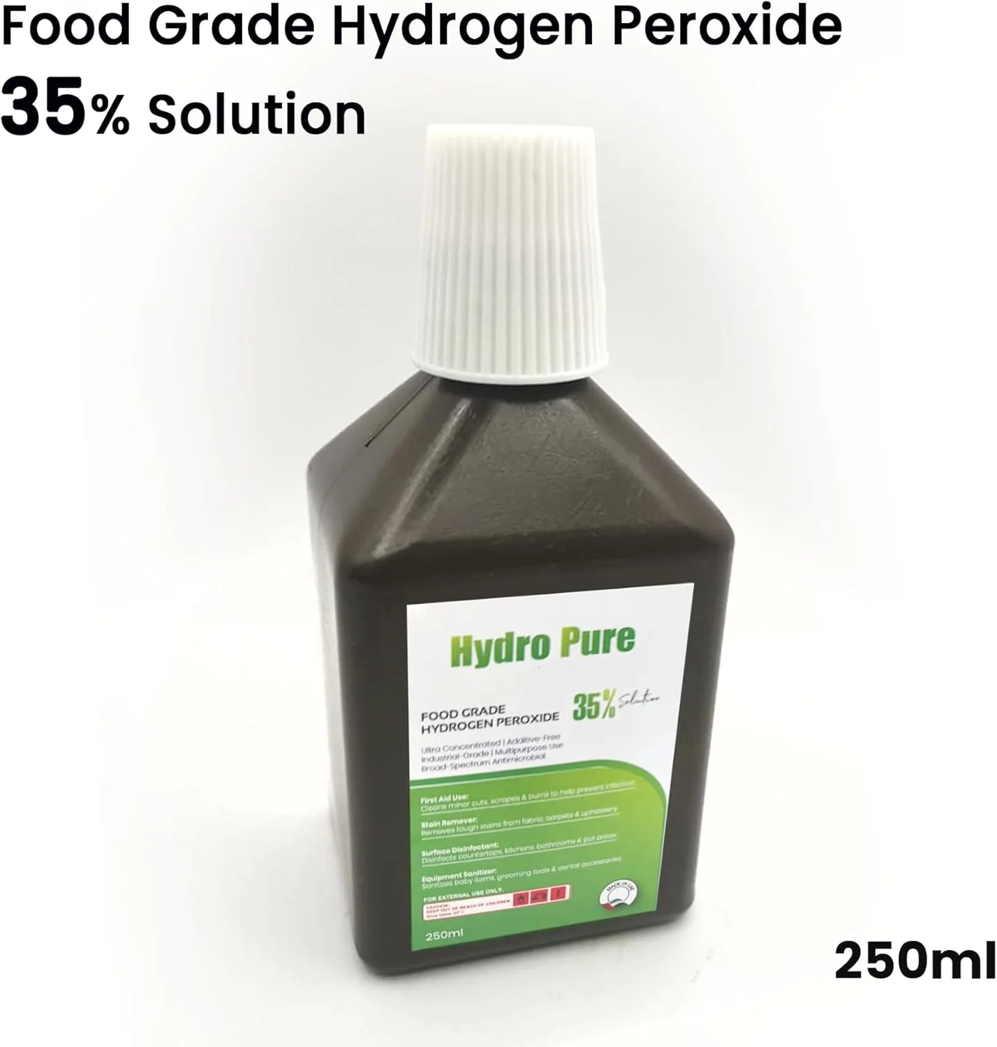محلول هیدروژن پراکسید ۳۵% خوراکی کینگ ماریوت مدیکال اکویپمنتس HYDROPURE - ۲۵۰ میلی لیتر - ضد عفونی کننده و پاک کننده چند منظوره با خلوص بالا