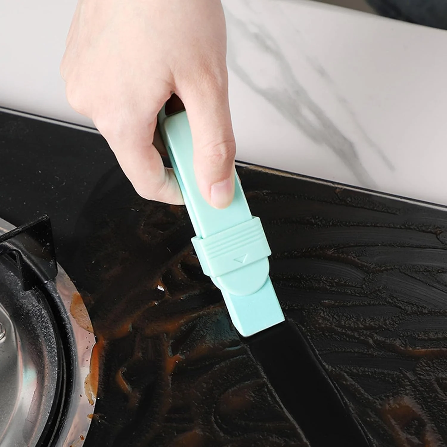 پاک کننده لکه زنگ | پاک کننده رسوب آهک آشپزخانه، برس تمیز کننده رسوب خشک و مرطوب برای قابلمه، شیشه آهکی آشپزخانه و حمام