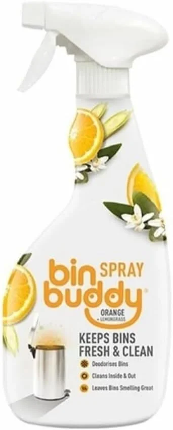 اسپری خوشبو کننده و تمیز کننده سطل زباله با رایحه پرتقال و علف لیمو Bin Buddy، 500 میلی لیتر