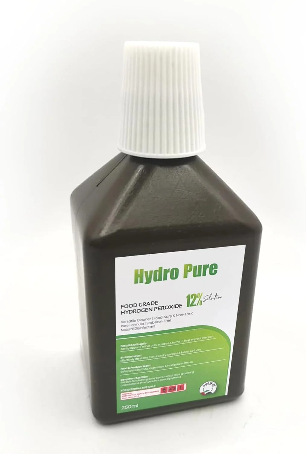 تجهیزات پزشکی کینگ ماریوت HYDROPURE | محلول پراکسید هیدروژن گرید غذایی 12% - 250 میلی لیتر - ضد عفونی کننده و پاک کننده چند منظوره با خلوص بالا