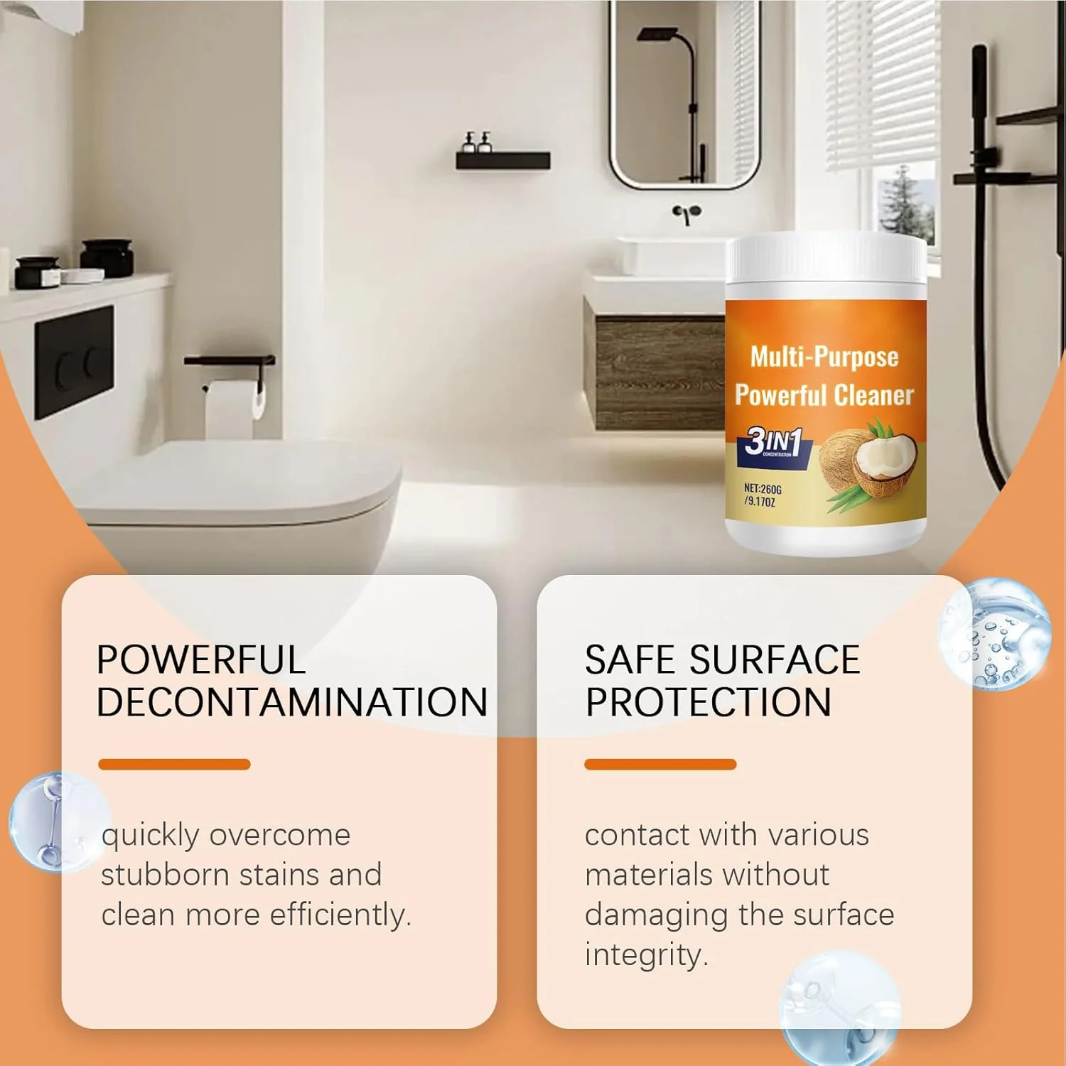 چربی زدای آشپزخانه، پاک کننده قوی چند منظوره اجاق گاز، خمیر پولیش چند منظوره - برای ظروف پخت و پز، قابلمه ها، تابه ها، میزها، لوازم خانگی و شیرآلات