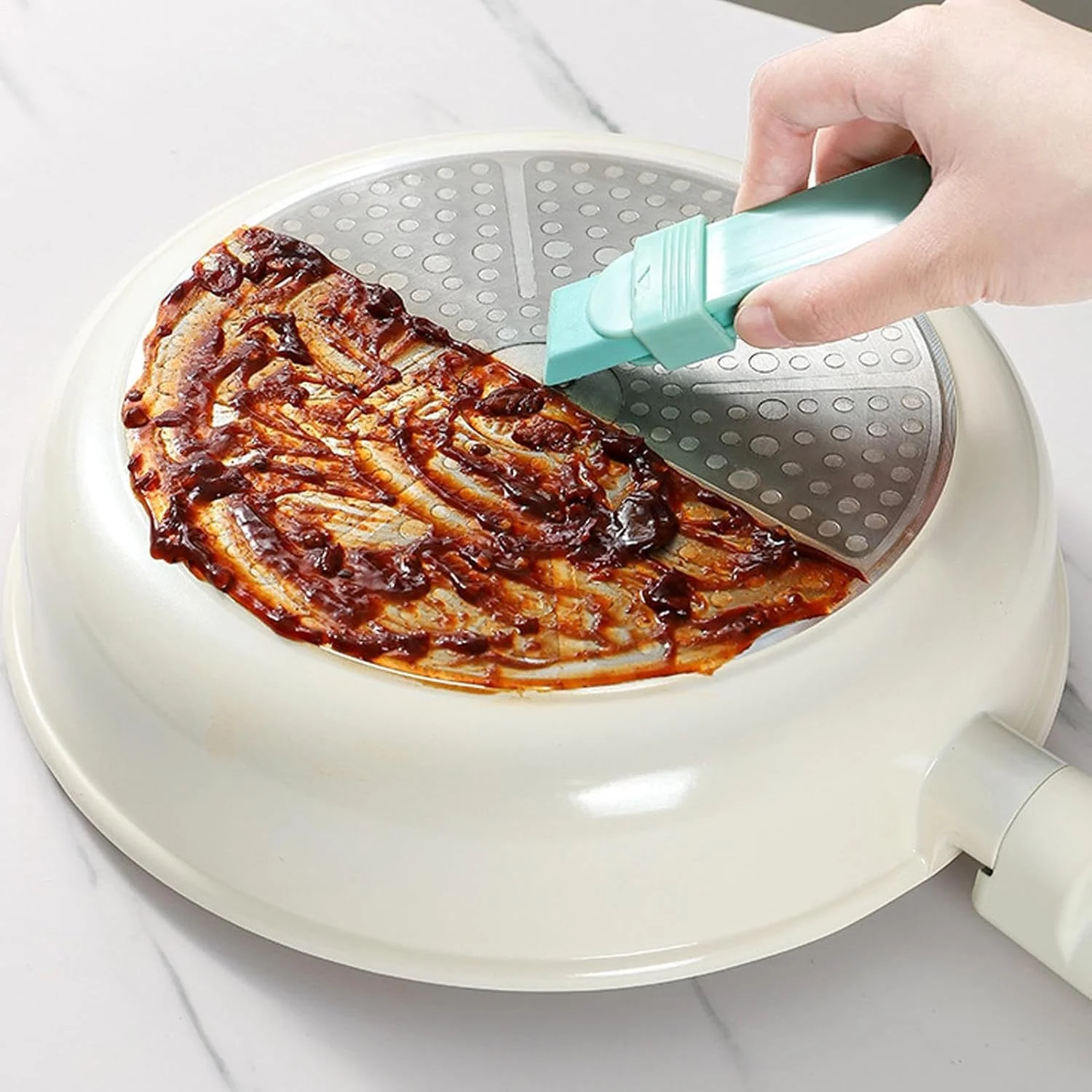 پاک کننده زنگ زدگی، تمیز کننده برس ترازو آشپزخانه - تمیز کننده برس ترازو خشک و مرطوب برای قابلمه، آهک آشپزخانه خانگی، شیشه حمام