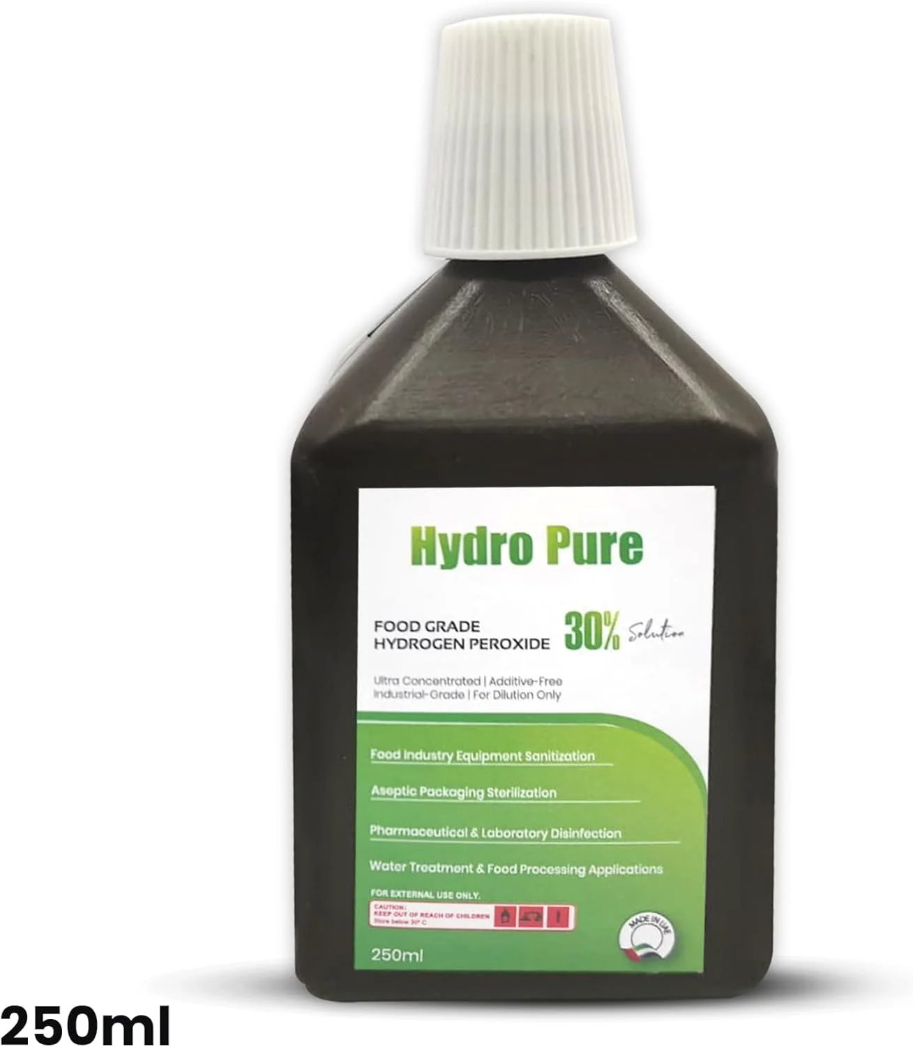 تجهیزات پزشکی کینگ ماریوت HYDROPURE | محلول پراکسید هیدروژن 30% گرید غذایی - 250 میلی لیتر - ضد عفونی کننده و پاک کننده چند منظوره با خلوص بالا