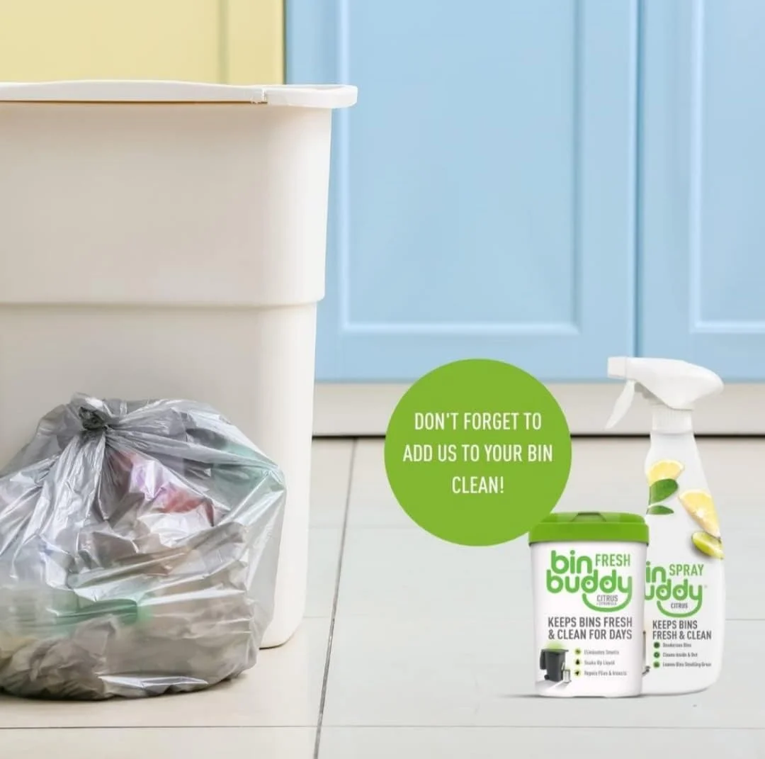اسپری خوشبو کننده و تمیز کننده سطل زباله با رایحه پرتقال و علف لیمو Bin Buddy، 500 میلی لیتر