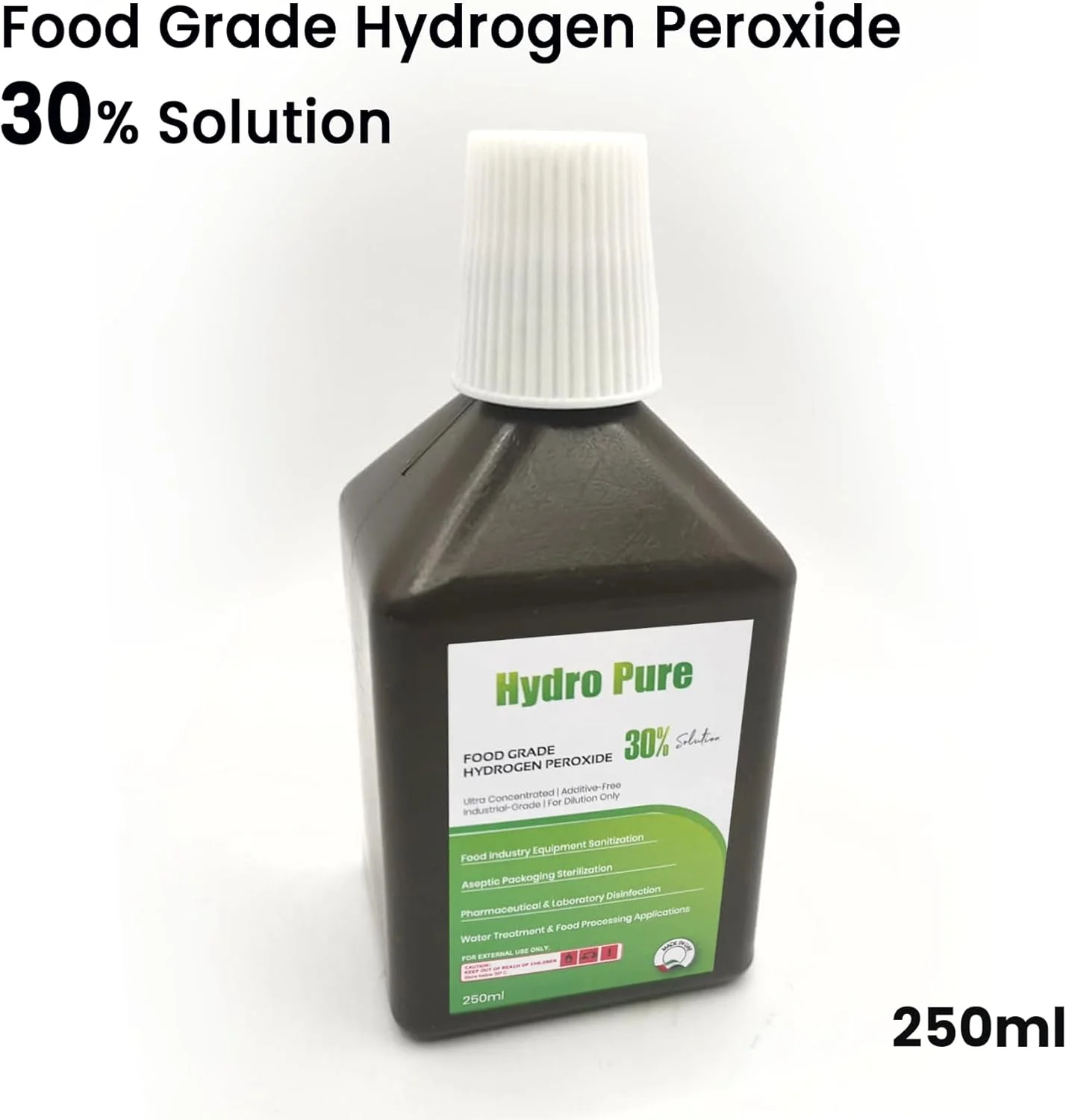 تجهیزات پزشکی کینگ ماریوت HYDROPURE | محلول پراکسید هیدروژن 30% گرید غذایی - 250 میلی لیتر - ضد عفونی کننده و پاک کننده چند منظوره با خلوص بالا