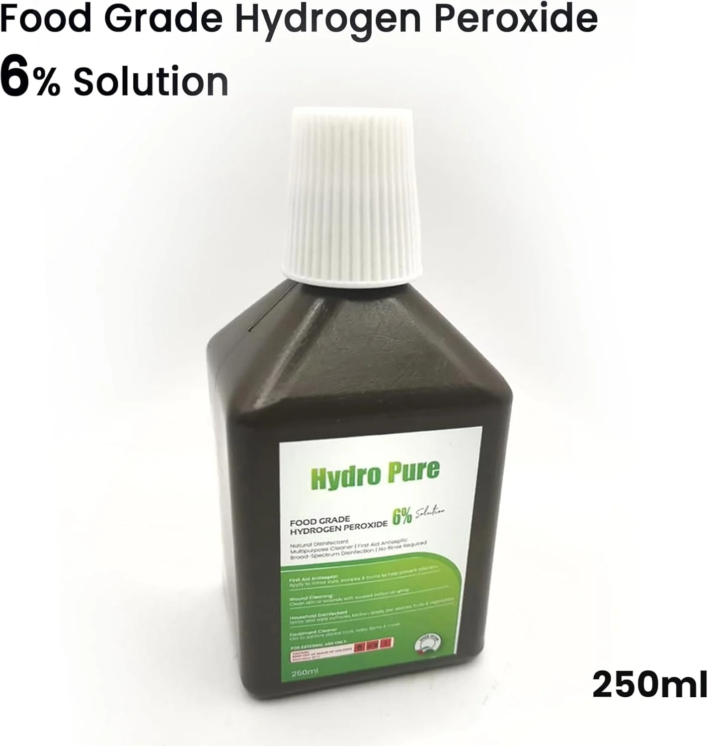 تجهیزات پزشکی کینگ ماریوت HYDROPURE | محلول پراکسید هیدروژن 6% گرید غذایی - 250 میلی لیتر - ضد عفونی کننده و پاک کننده چند منظوره با خلوص بالا