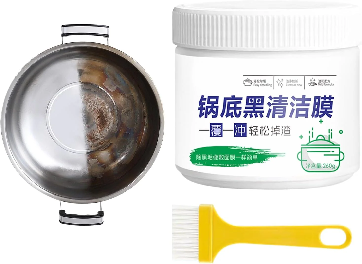 پاک کننده قابلمه برای کف ظروف - خمیر جرم گیر برای ظروف آشپزی | خمیر پاک کننده موثر جرم کف قابلمه برای سینک، اجاق گاز، کابینت، آشپزخانه، گریل، حمام و فر