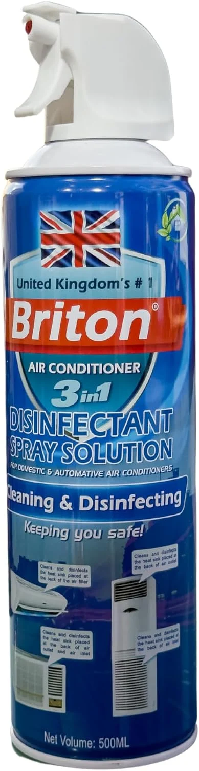 محلول اسپری ضدعفونی کننده 3 در 1 - برای کولرهای گازی خانگی و خودرو | تمیز کننده، خوشبو کننده و ضد عفونی کننده | اسپری نگهداری ضد باکتری کولر گازی