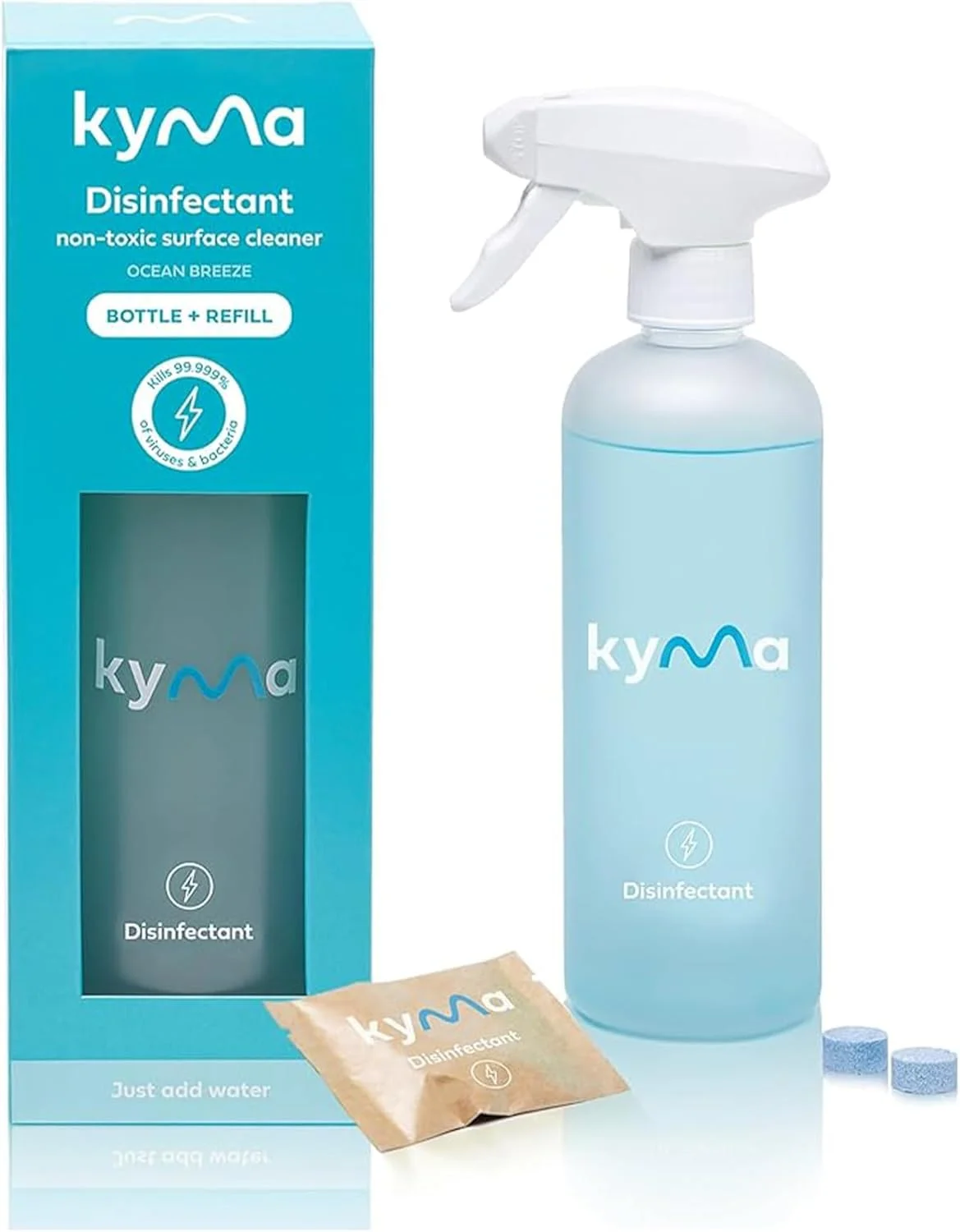 کیت تکی ضدعفونی کننده کیما، غیر سمی، سازگار با محیط زیست، مبارزه با ویروس ها و باکتری ها، ضدعفونی کننده سطوح، 500 میلی لیتر (1 بطری 500 میلی لیتری محلول ضدعفونی کننده می سازد)