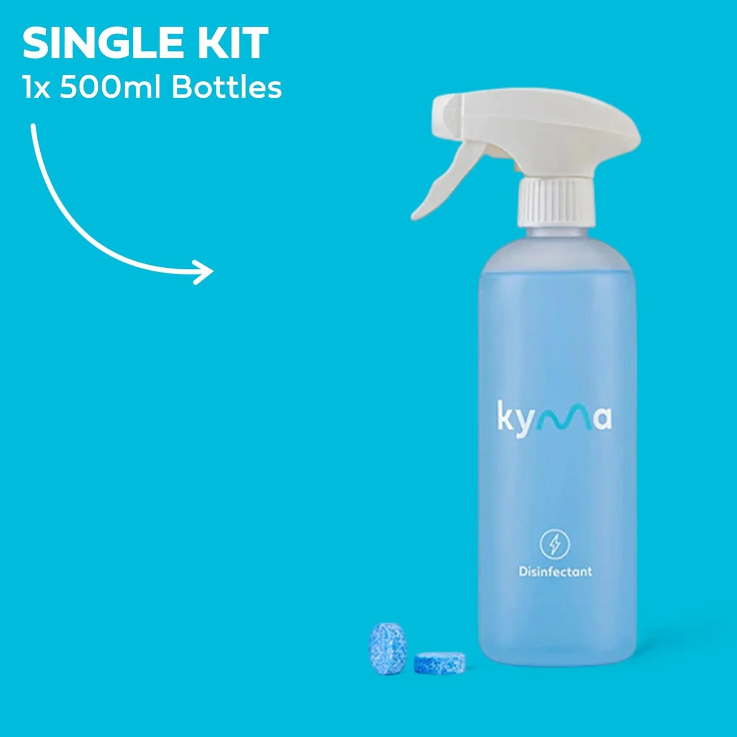 کیت تکی ضدعفونی کننده کیما، غیر سمی، سازگار با محیط زیست، مبارزه با ویروس ها و باکتری ها، ضدعفونی کننده سطوح، 500 میلی لیتر (1 بطری 500 میلی لیتری محلول ضدعفونی کننده می سازد)