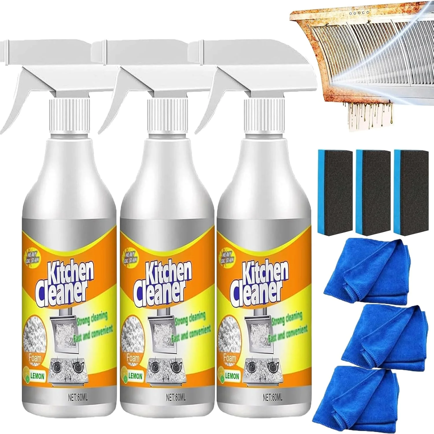 مایع تمیز کننده آشپزخانه Bgnie مدل dfgsxifc 2025 - تمیز کننده فوم آشپزخانه Sciasi، تمیز کننده فوم قدرتمند آشپزخانه، تمیز کننده فوم چند منظوره آشپزخانه، عامل تمیز کننده روغن (3 عدد)