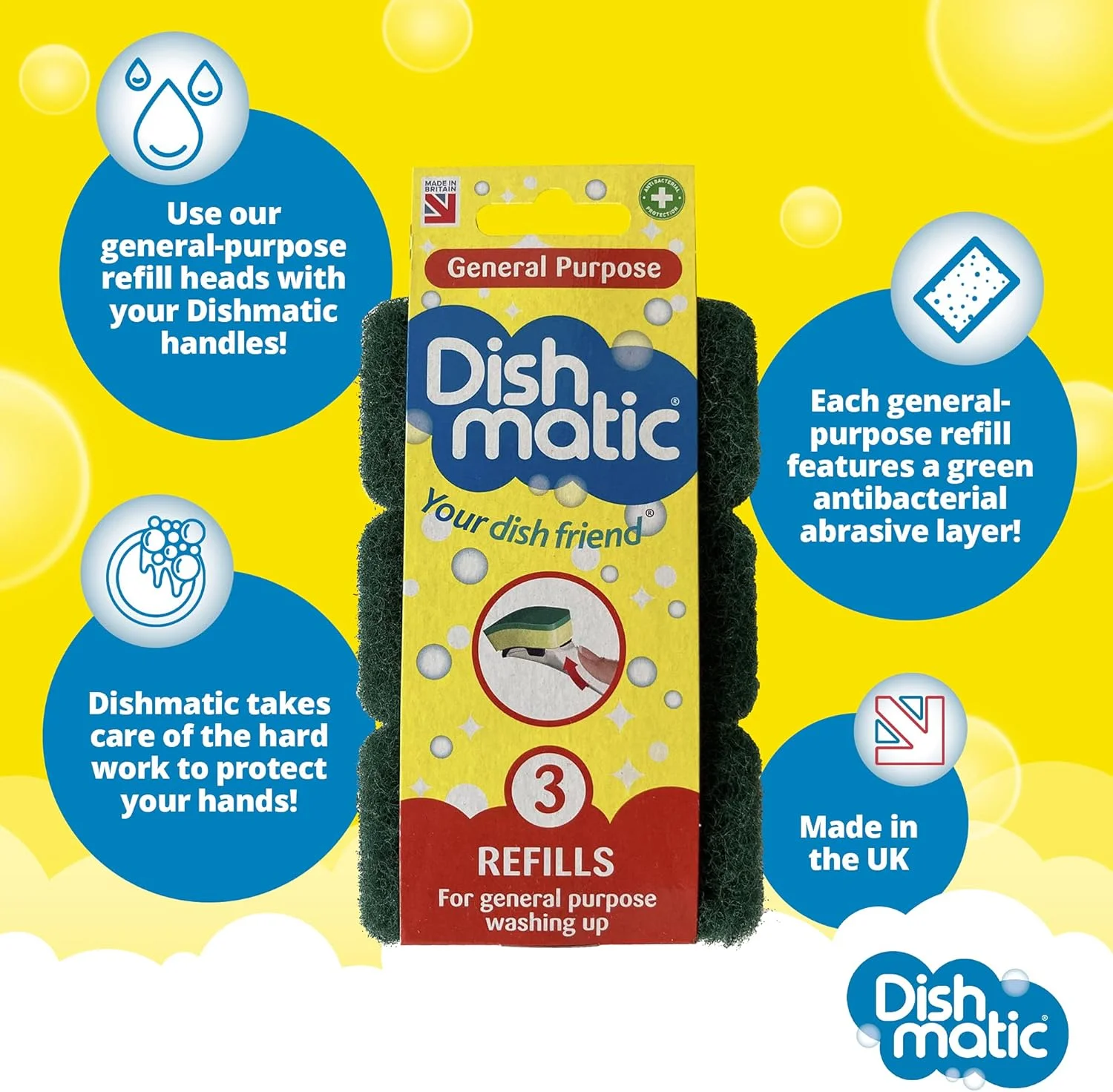 پدهای یدکی چند منظوره دیش‌ماتیک، بسته 3 عددی