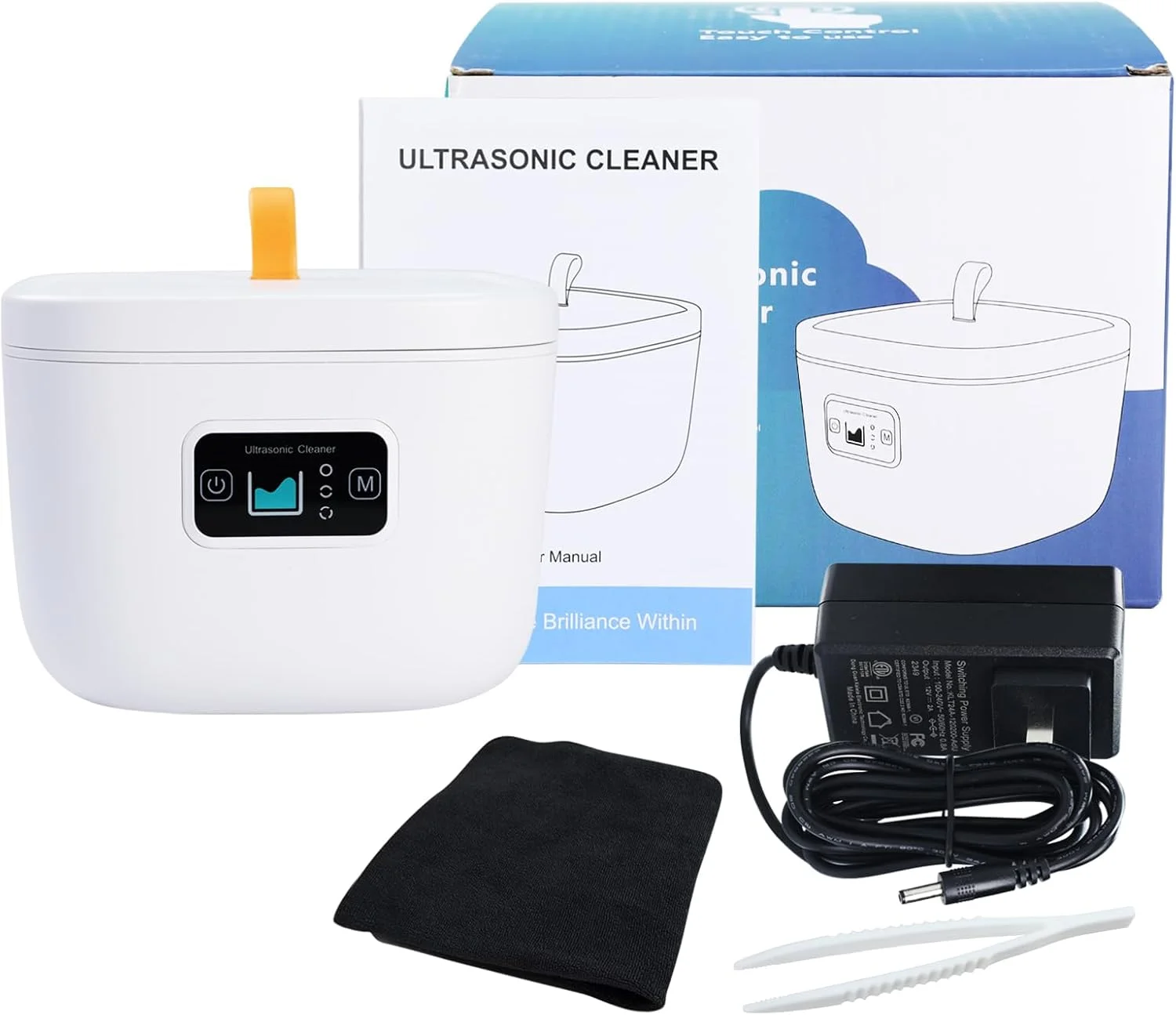 دستگاه تمیز کننده التراسونیک DANOPLUS، تمیز کننده التراسونیک UV، حجم 255 میلی لیتر، 45 کیلوهرتز، دستگاه تمیز کننده جواهرات التراسونیک قابل حمل با 3 حالت تمیز کردن برای خانه، دندان مصنوعی، محافظ دهان، حلقه و الماس