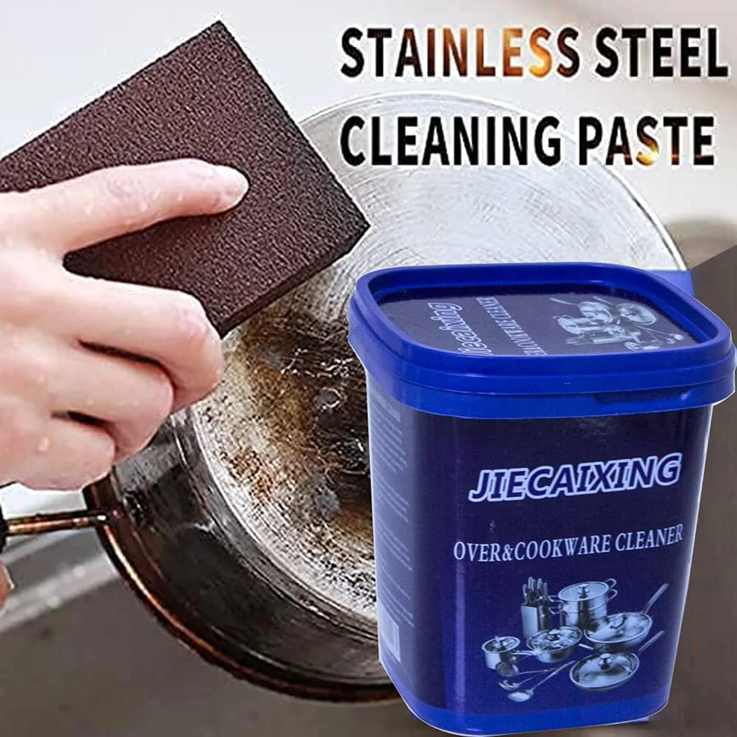 خمیر تمیز کننده استیل و ظروف پخت و پز، پاک کننده لکه از قابلمه و تابه، تمیز کننده و پولیش چند منظوره، پاک کننده جهانی برای از بین بردن زنگ زدگی (تعداد 2 عدد) خمیر تمیز کننده استیل و ظروف پخت و پز، پاک کننده لکه از قابلمه و تابه، تمیز کننده و پولیش چند منظوره، پاک کننده جهانی برای از بین بردن زنگ زدگی (تعداد 2 عدد)