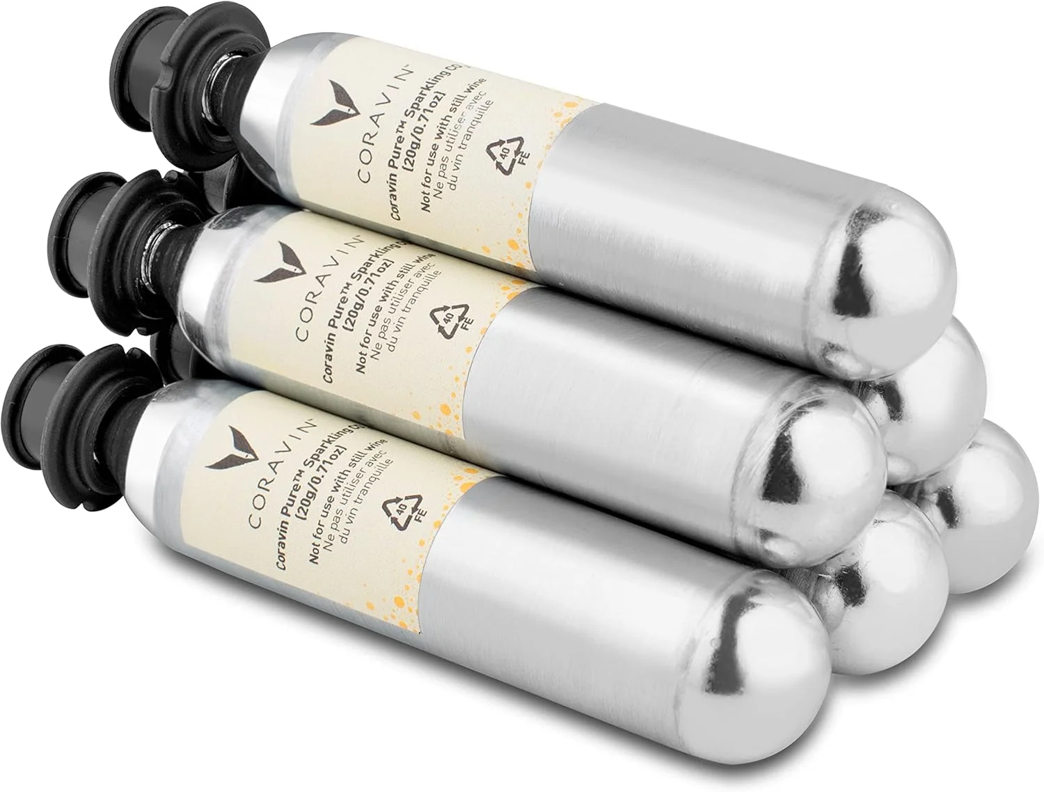 کپسول های گاز دی اکسید کربن Coravin CV 752538 Zilver Sparkling، بسته 6 عددی کپسول های گاز دی اکسید کربن Coravin CV 752538 Zilver Sparkling، بسته 6 عددی