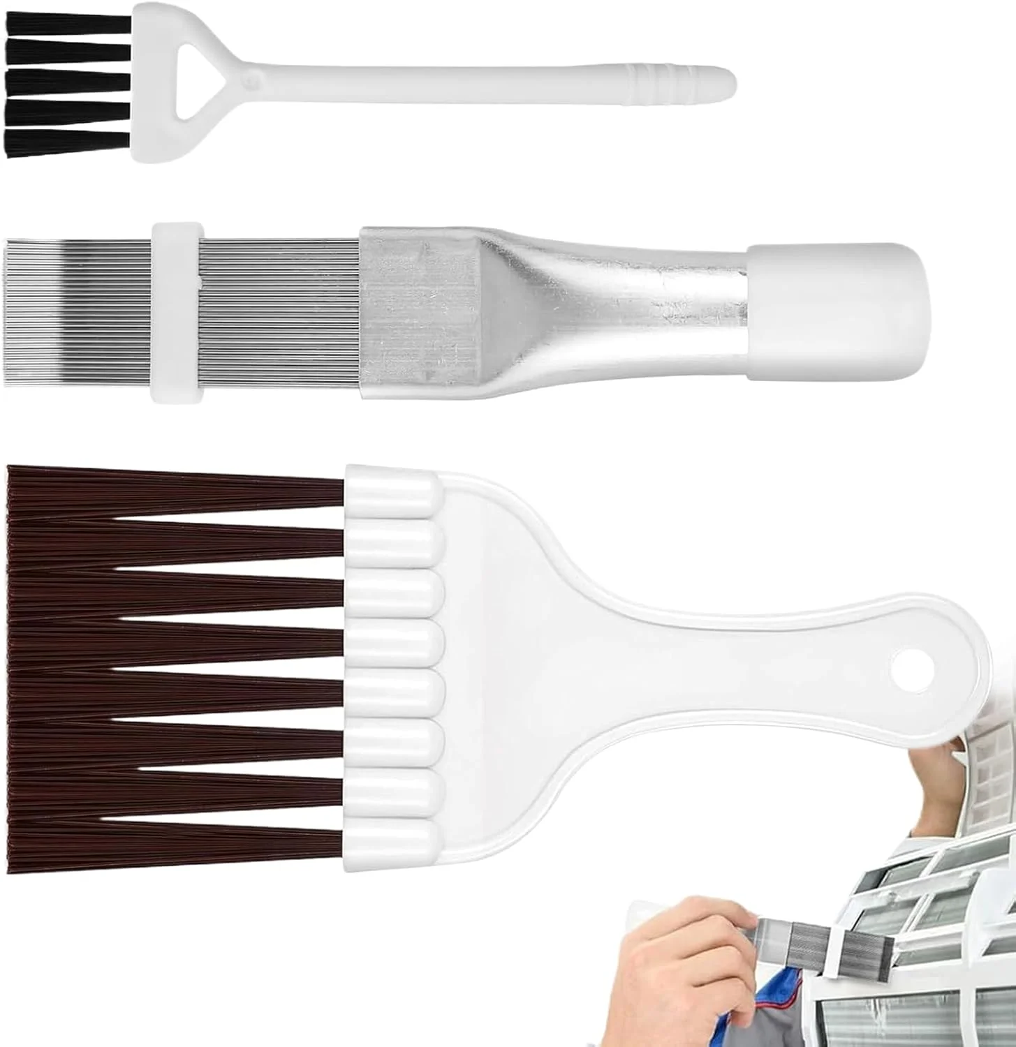 شانه فین AC | شانه فین برای کندانسور کولر گازی | ابزار تمیز کننده رادیاتور برای خودرو، RV، پنجره، یخچال، دریچه کانال، لوازم تهویه مطبوع، تعمیر و نگهداری کویل AC