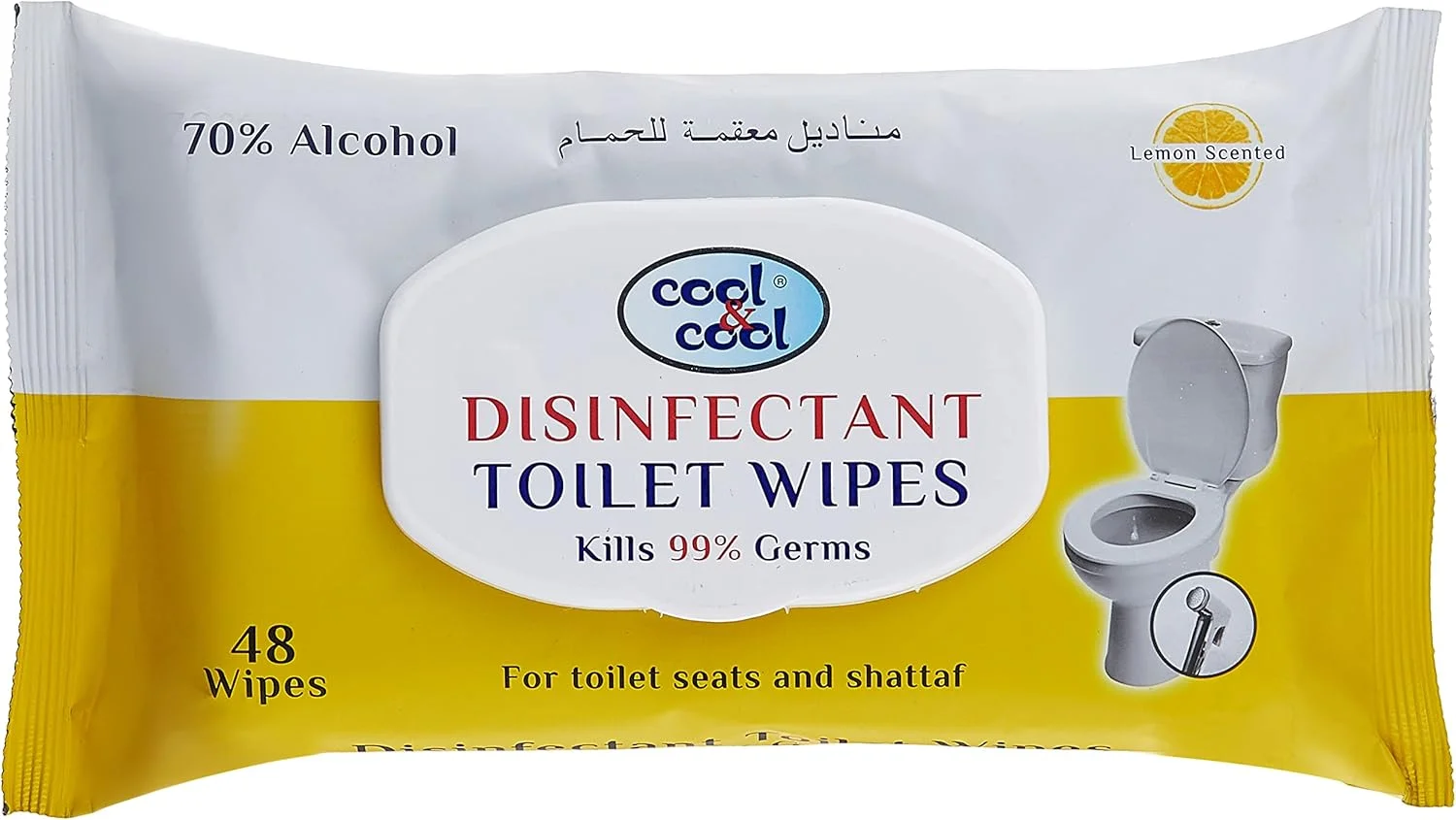 دستمال مرطوب ضدعفونی کننده توالت Cool & Cool، ۴۸ عدد