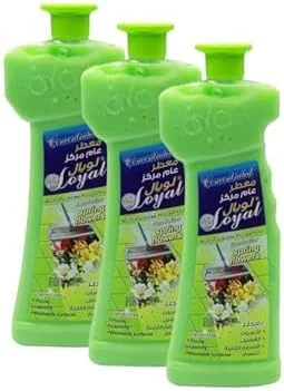 پک 3 عددی خوشبو کننده چند منظوره غلیظ خانگی لویال برای شستشو، کف، لباسشویی و سطوح سرویس بهداشتی با رایحه گل های بهاری 700 میلی لیتر