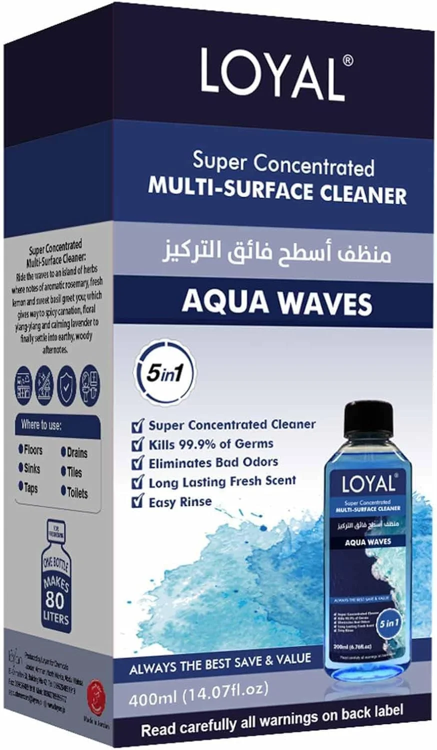 مجموعه 4 عددی پاک کننده چند منظوره فوق العاده غلیظ LOYAL، 200 میلی لیتر در 4 عدد، با رایحه های امواج آبی، باغ آرامش، مرکبات درخشان و امواج طبیعت