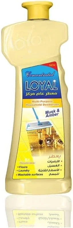 خوشبو کننده چند منظوره و غلیظ خانگی لویال، رایحه مشک و عنبر، مناسب برای کف، لباسشویی و سطوح قابل شستشو 700 میلی لیتر
