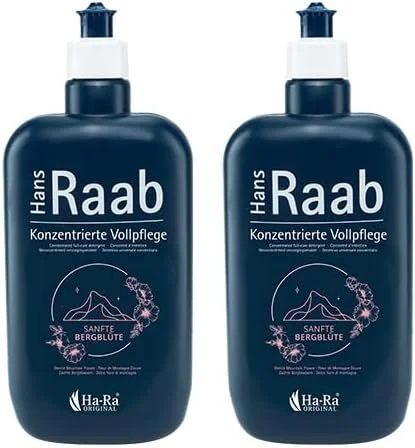 مایع غلیظ و کامل مراقبت هانس راب با رایحه شکوفه ملایم کوهستان 2 عدد 500 میلی لیتر | تمیز کننده جهانی برای منزل، باغ و خودرو | اقتصادی، چند منظوره، سازگار با محیط زیست و سازگار با پوست |