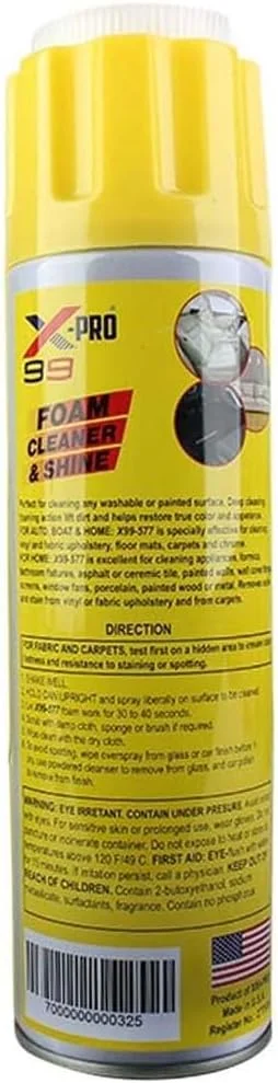 فوم تمیز کننده و براق کننده چند منظوره X-Pro - 600 گرم، ترمیم کننده سطوح داخلی خودرو و منزل، محافظت در برابر اشعه UV، از بین برنده آسان آلودگی و کثیفی فوم تمیز کننده و براق کننده چند منظوره X-Pro - 600 گرم، ترمیم کننده سطوح داخلی خودرو و منزل، محافظت در برابر اشعه UV، از بین برنده آسان آلودگی و کثیفی