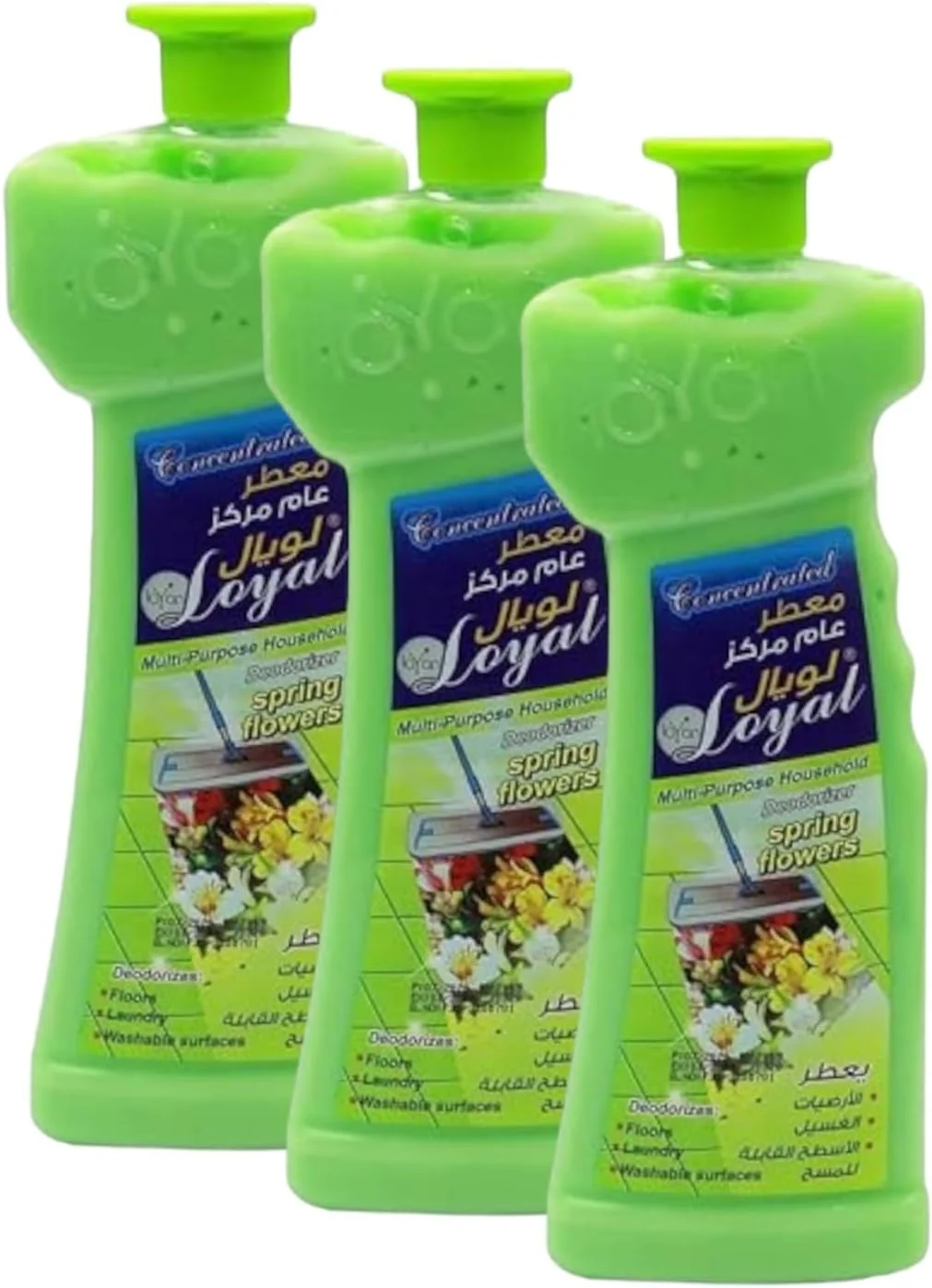 مجموعه 3 عددی خوشبو کننده چند منظوره و غلیظ وفادار مناسب شستشو، کف، لباسشویی و سطوح سرویس بهداشتی با رایحه گل های بهاری 700 میلی لیتر