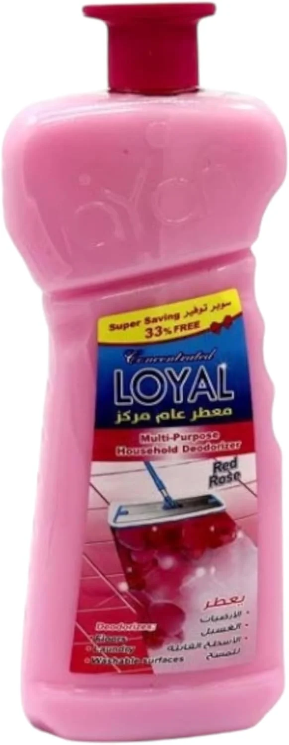 مجموعه 3 عددی خوشبو کننده چند منظوره و غلیظ خانگی لویال با رایحه رز قرمز، مناسب شستشو، کف، لباسشویی و سطوح سرویس بهداشتی، 700 میلی لیتر