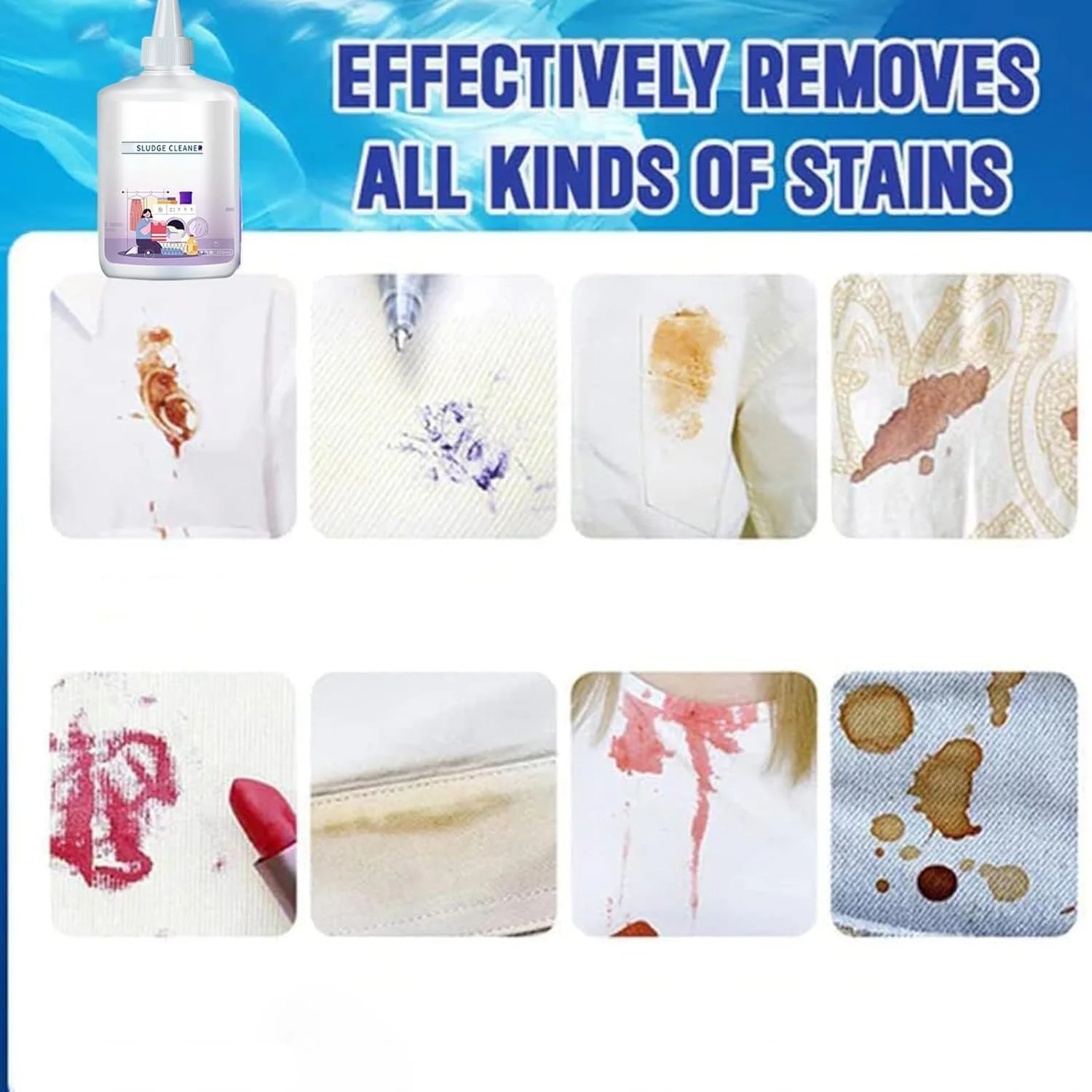 محلول طراوت بخش پارچه متمرکز 250 میلی لیتری برای لباسشویی - از بین برنده لکه های رایج روی لباس، مراقبت ملایم از لباس های سفید، تیره و رنگی، کمک به حفظ تازگی، بطری سایز مسافرتی