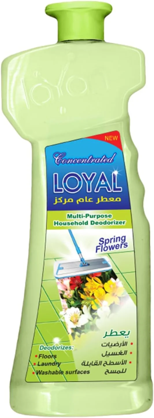 خوشبو کننده چند منظوره و غلیظ خانگی لویال، تمیز کننده کف با رایحه گل های بهاری، رنگ سبز - 700 میلی لیتر